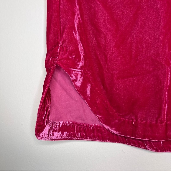 HP 🎉 NWT Free People Annalise Velvet Skirt in Pink Phenom - Picture 7 of 10